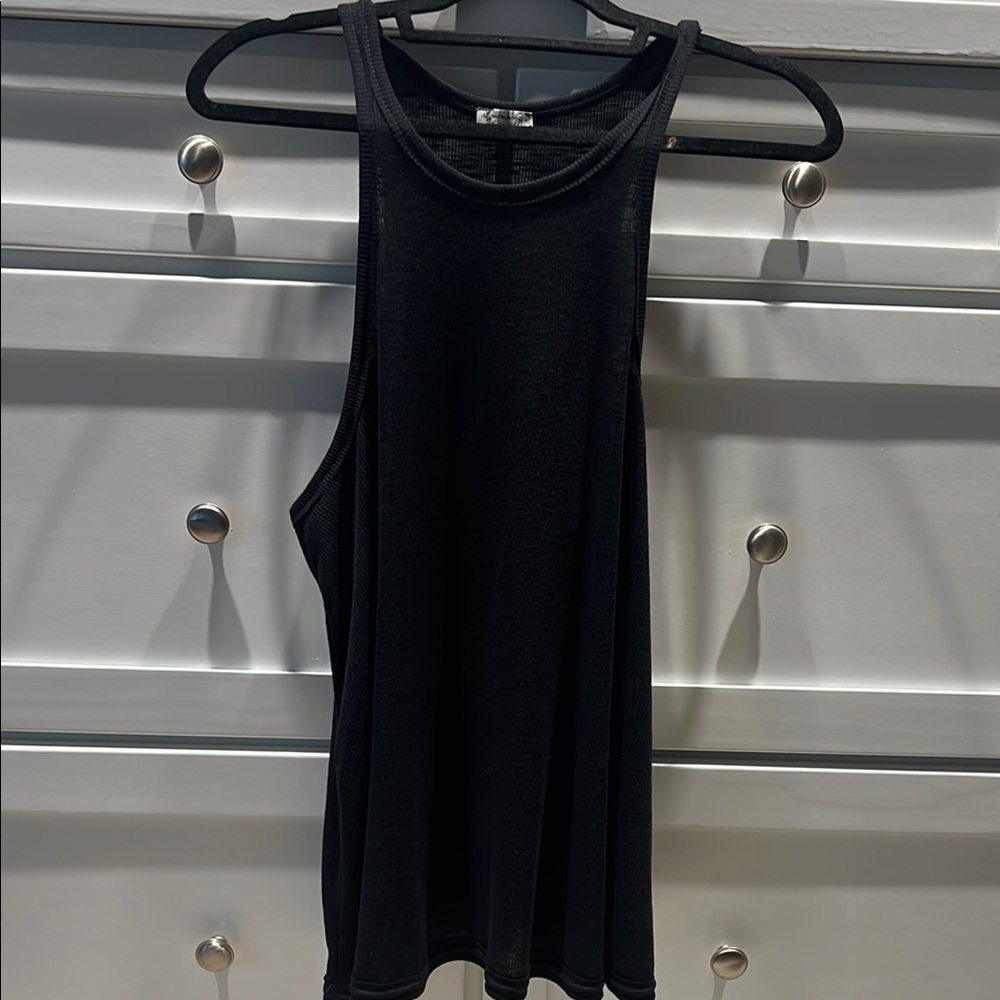 Black Free People Racer Back  Women's Tank